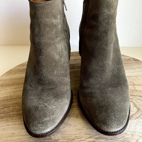 Madewell Billie Sage Worn in Suede Almond Toe Zipper Ankle Boot 8.5 - Picture 5 of 13